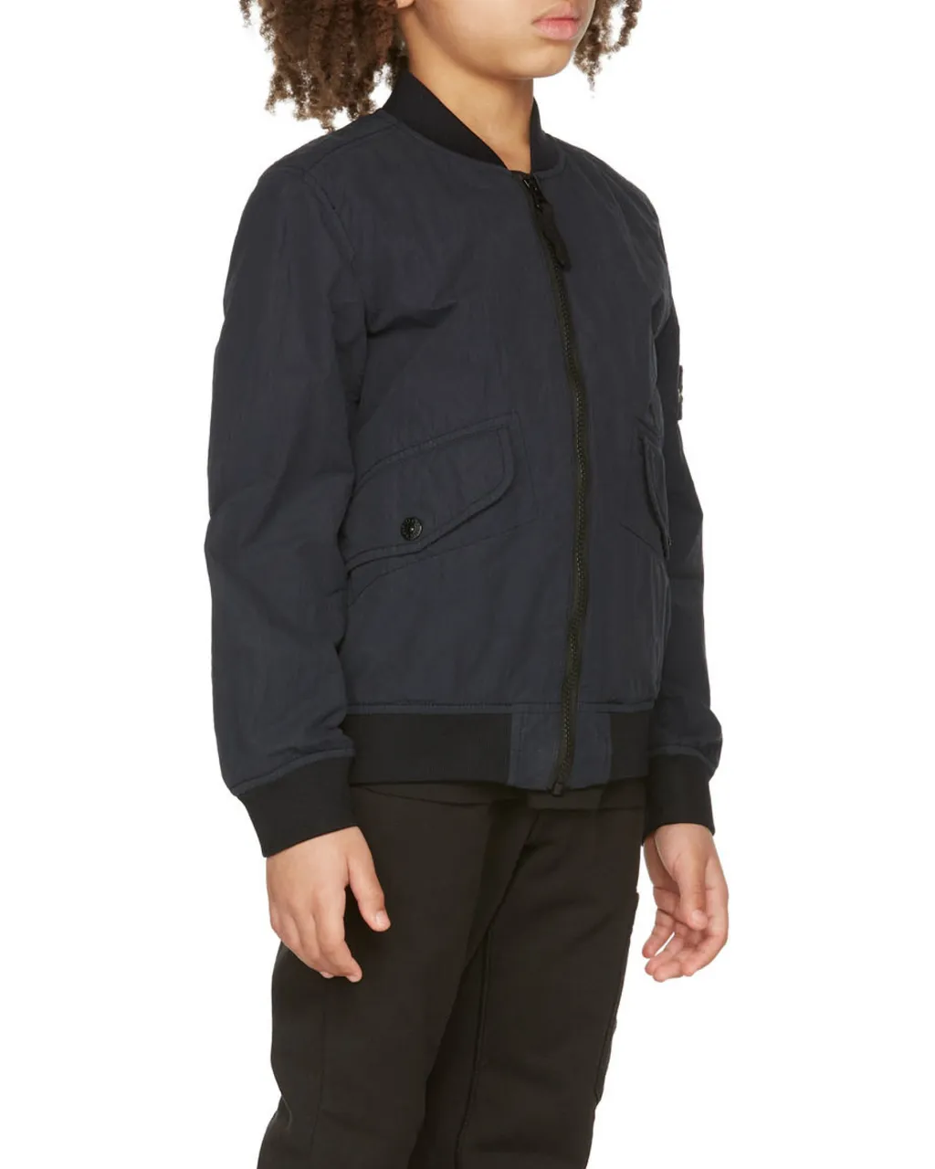 Logo Patch Zip-Up Bomber Jacket