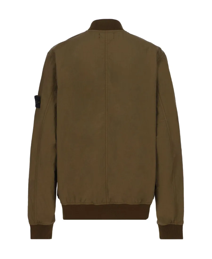 Logo Patch Zip-Up Bomber Jacket