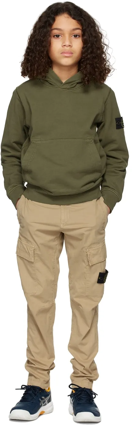 Teen Compass-Motif Cotton Cargo Trousers