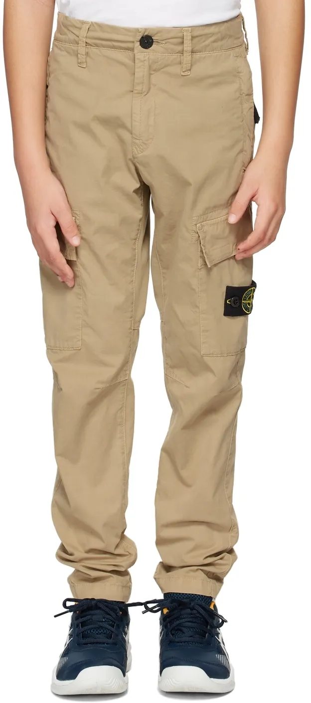 Teen Compass-Motif Cotton Cargo Trousers