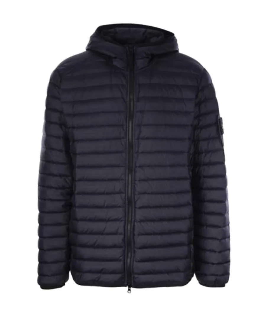 Logo Patch Lightweight Hooded Down Jacket