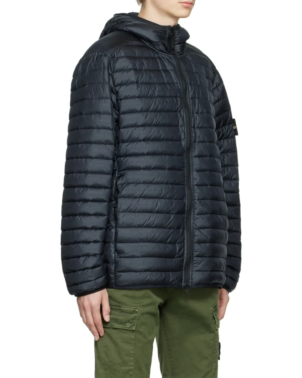 Logo Patch Lightweight Hooded Down Jacket