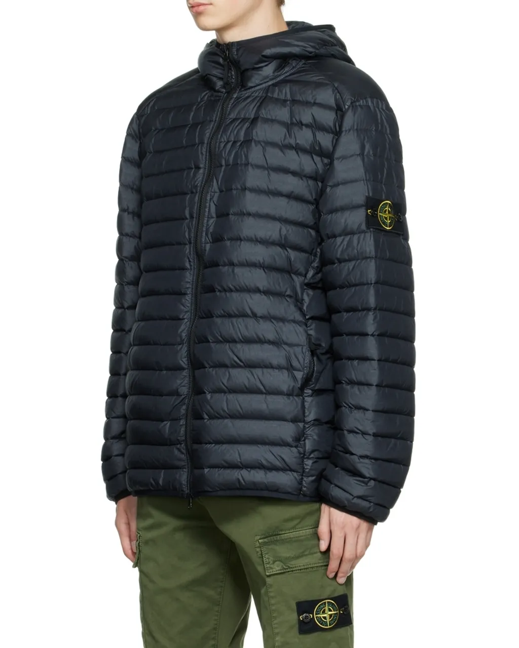Logo Patch Lightweight Hooded Down Jacket