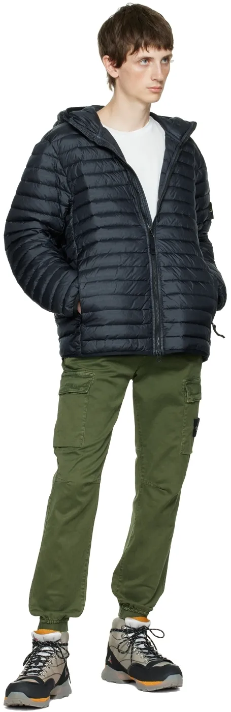 Logo Patch Lightweight Hooded Down Jacket