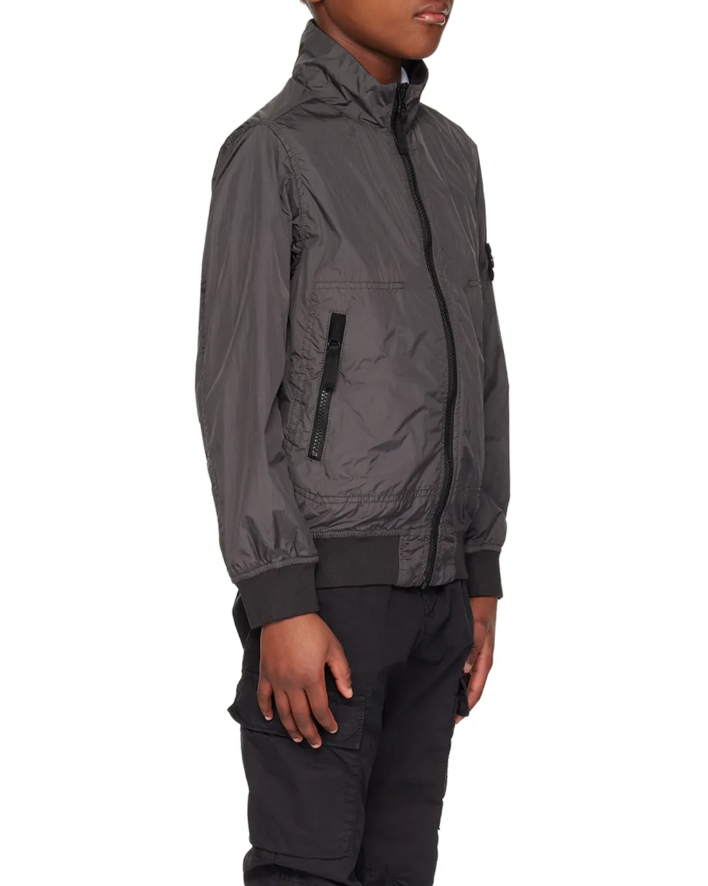 Junior Compass-Badge Zipped Bomber Jacket