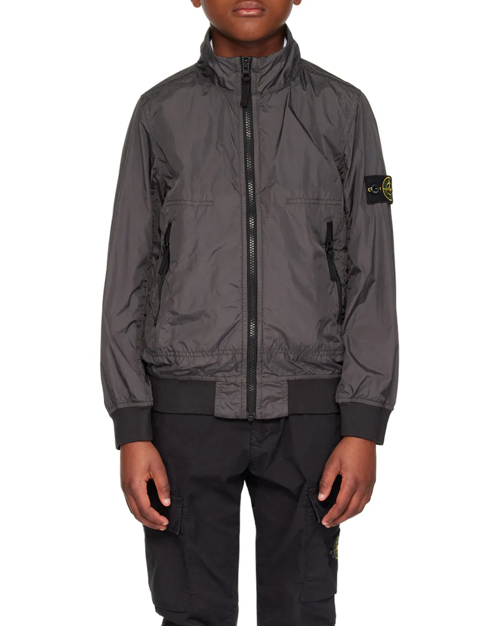 Junior Compass-Badge Zipped Bomber Jacket