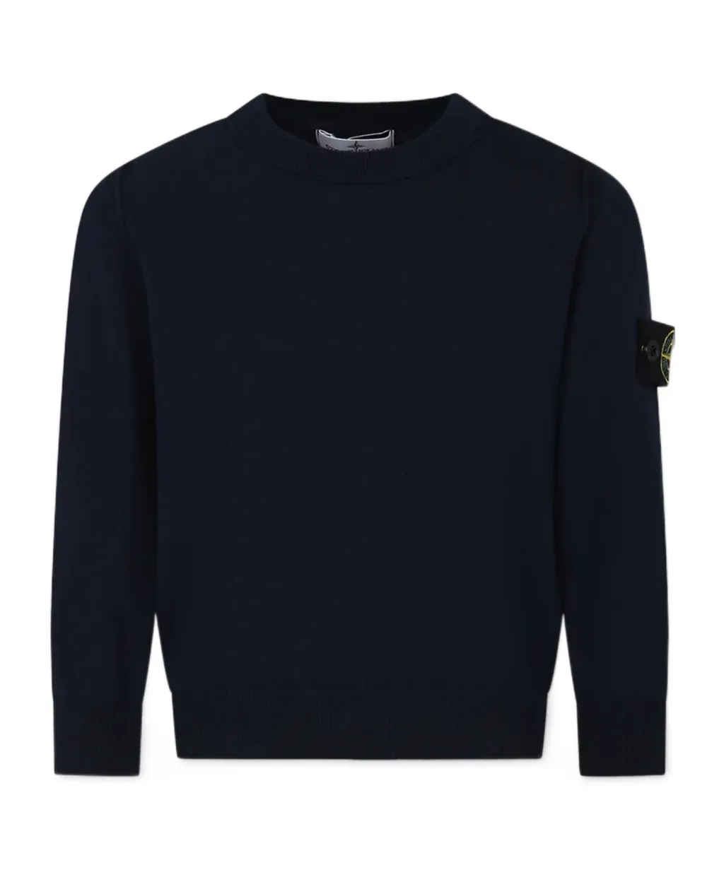 Junior Compass-Motif Crewneck Jumper