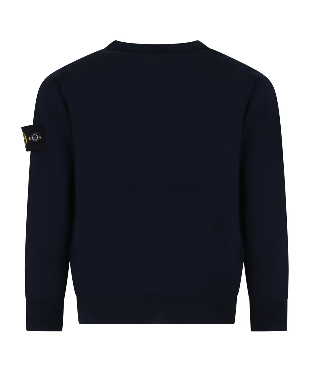 Junior Compass-Motif Crewneck Jumper