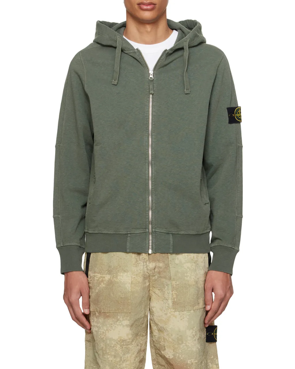 Logo Patch Zipped Hoodie