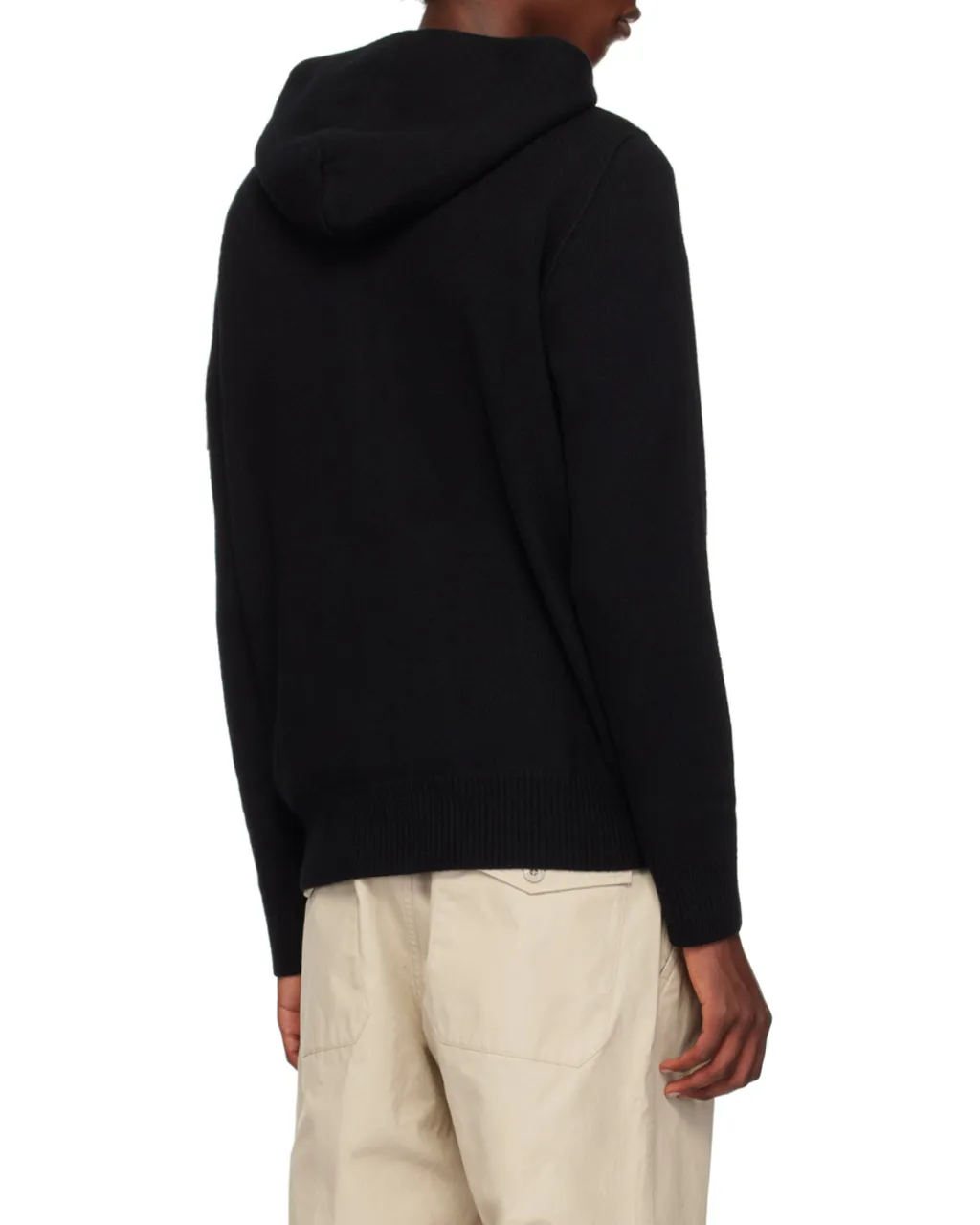 Logo Patch Zipped Hooded Cardigan