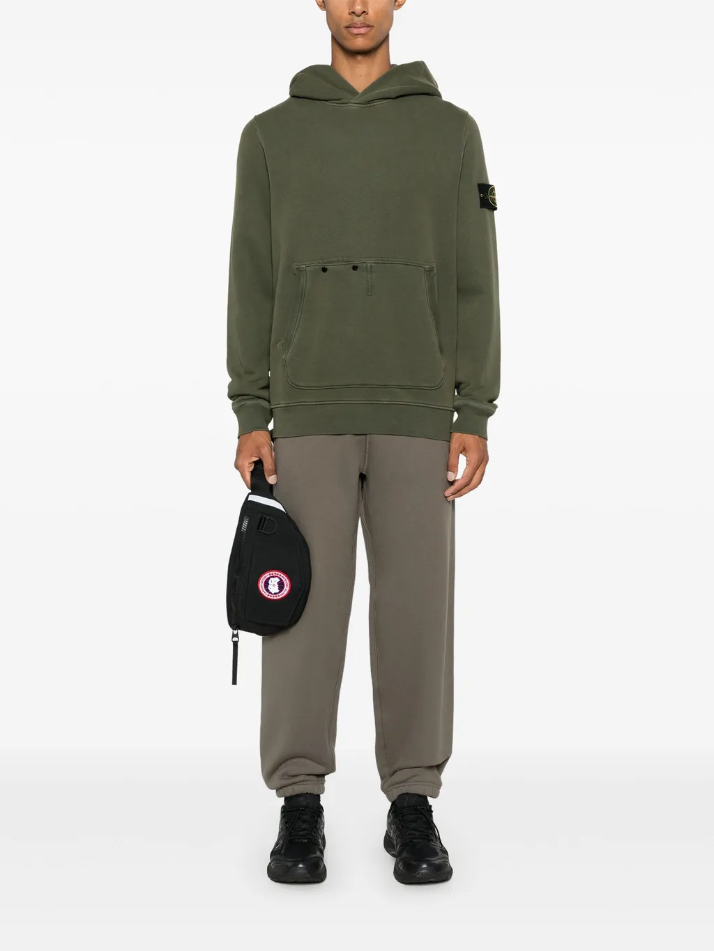 Long-Sleeved Compass Patch Hoodie