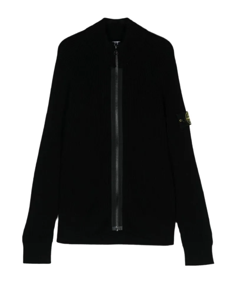 Compass-Badge Raglan Zipped Cardigan