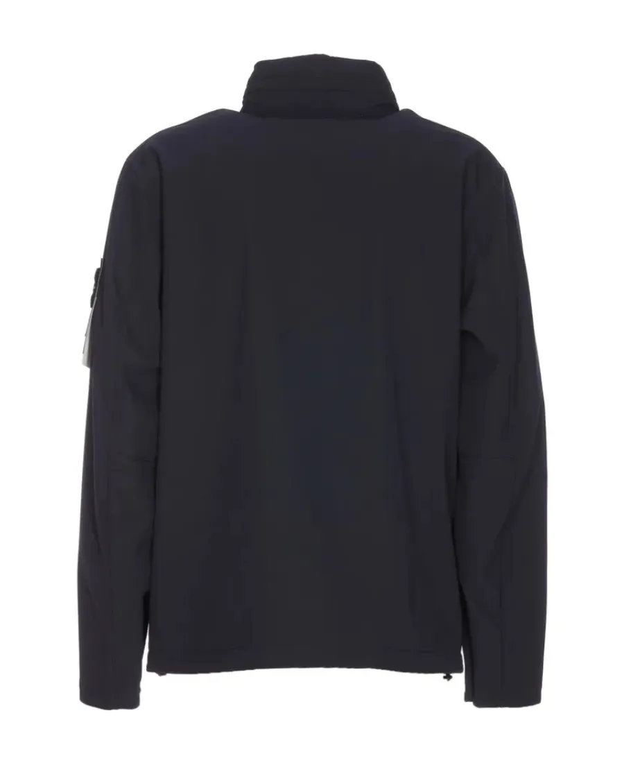 Funnel-Neck Logo Patch Jacket