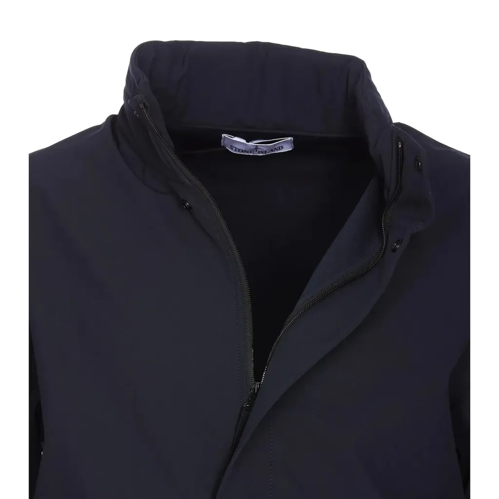 Funnel-Neck Logo Patch Jacket