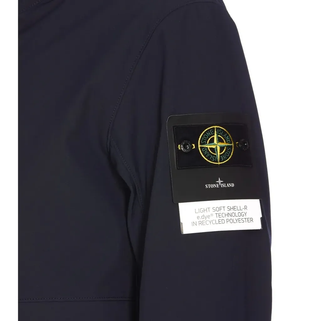 Funnel-Neck Logo Patch Jacket