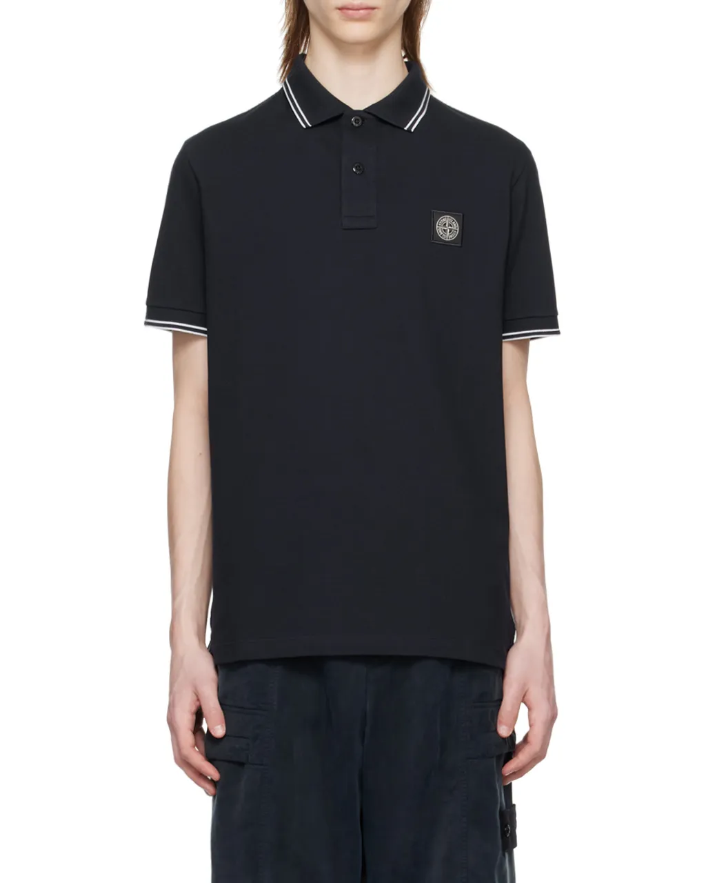 Logo Patch Short-Sleeved Polo Shirt