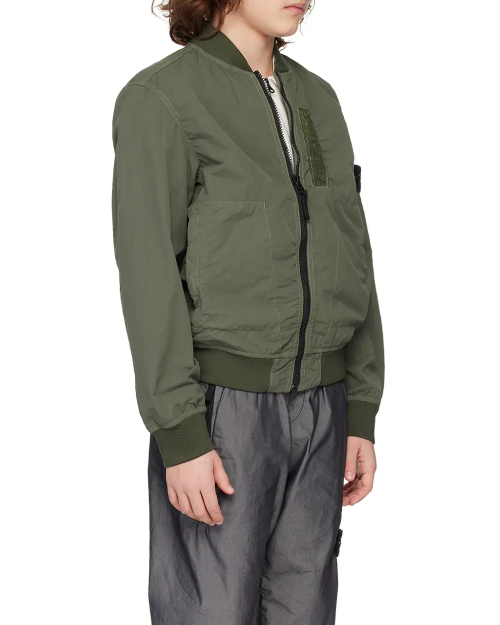 Junior Compass-Badge Zip-Up Bomber Jacket