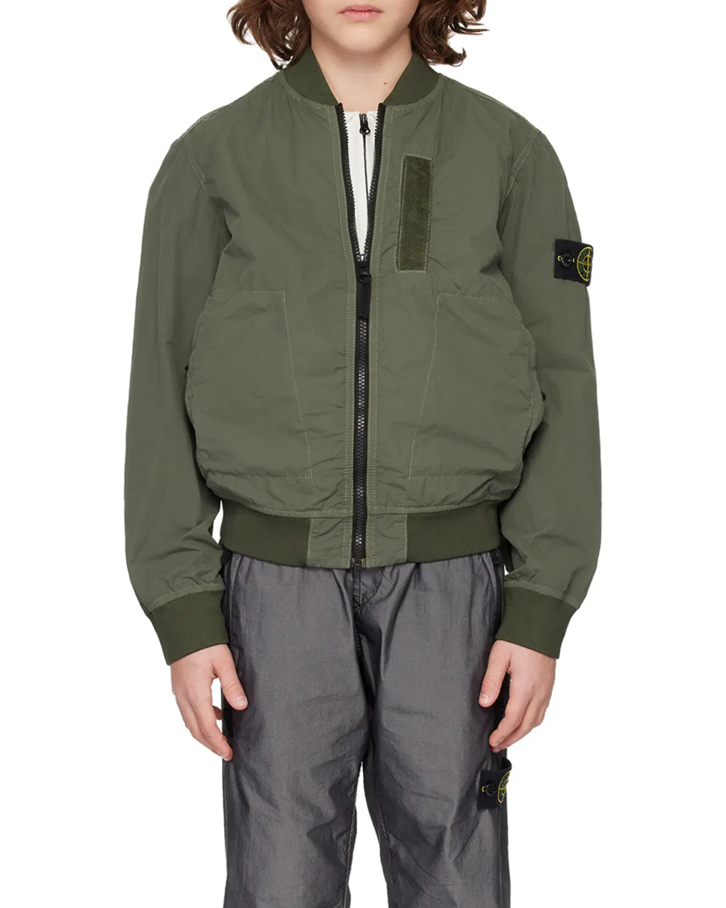 Junior Compass-Badge Zip-Up Bomber Jacket