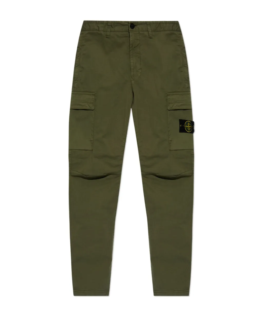 Compass-Badge Slim-Cut Cargo Trousers