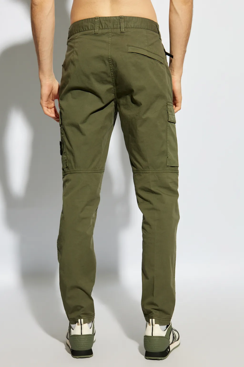 Compass-Badge Slim-Cut Cargo Trousers