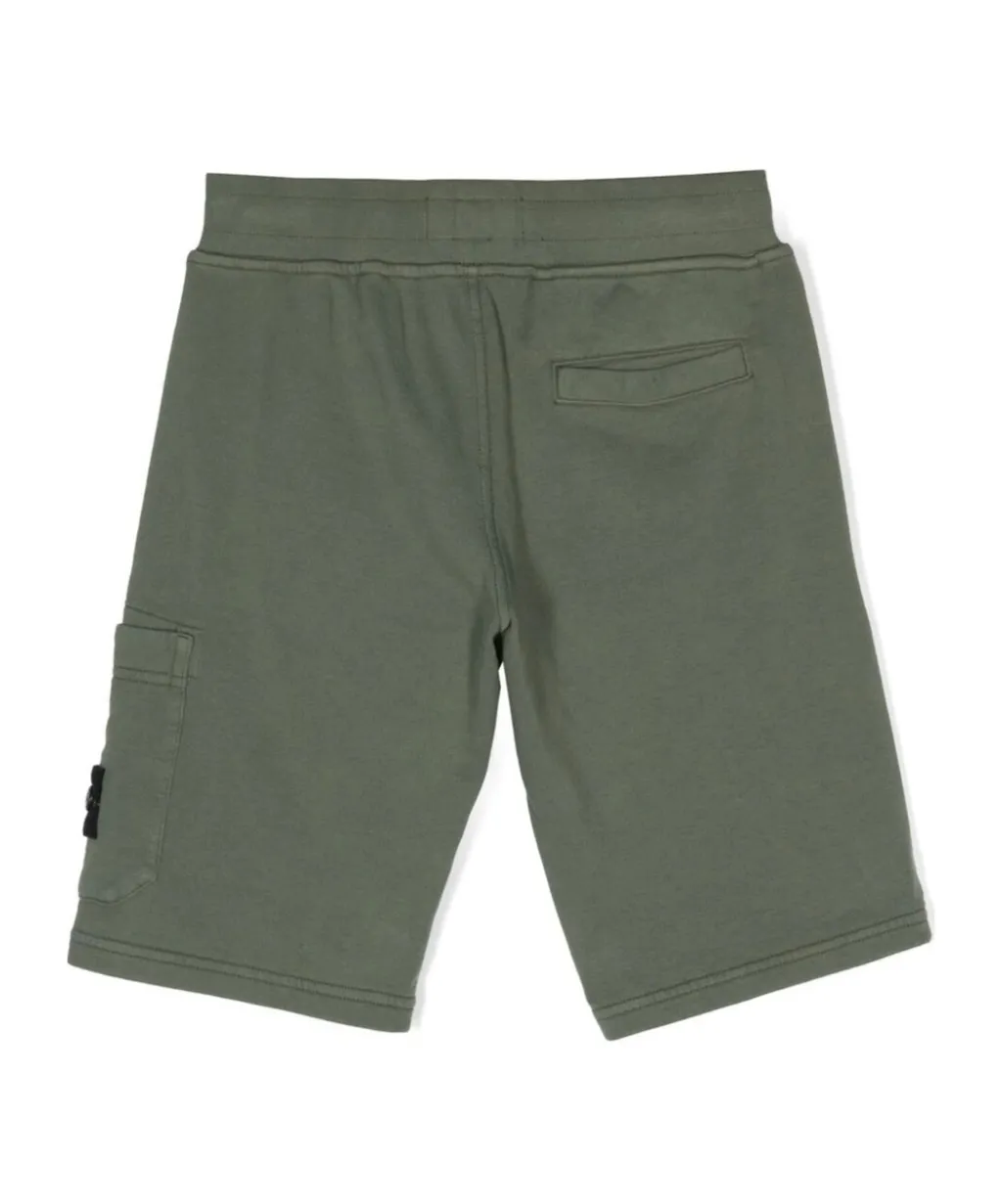Compass-Badge Elasticated Waistband Shorts