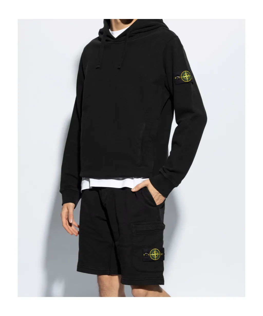 Logo Patch Drawstring Hoodie