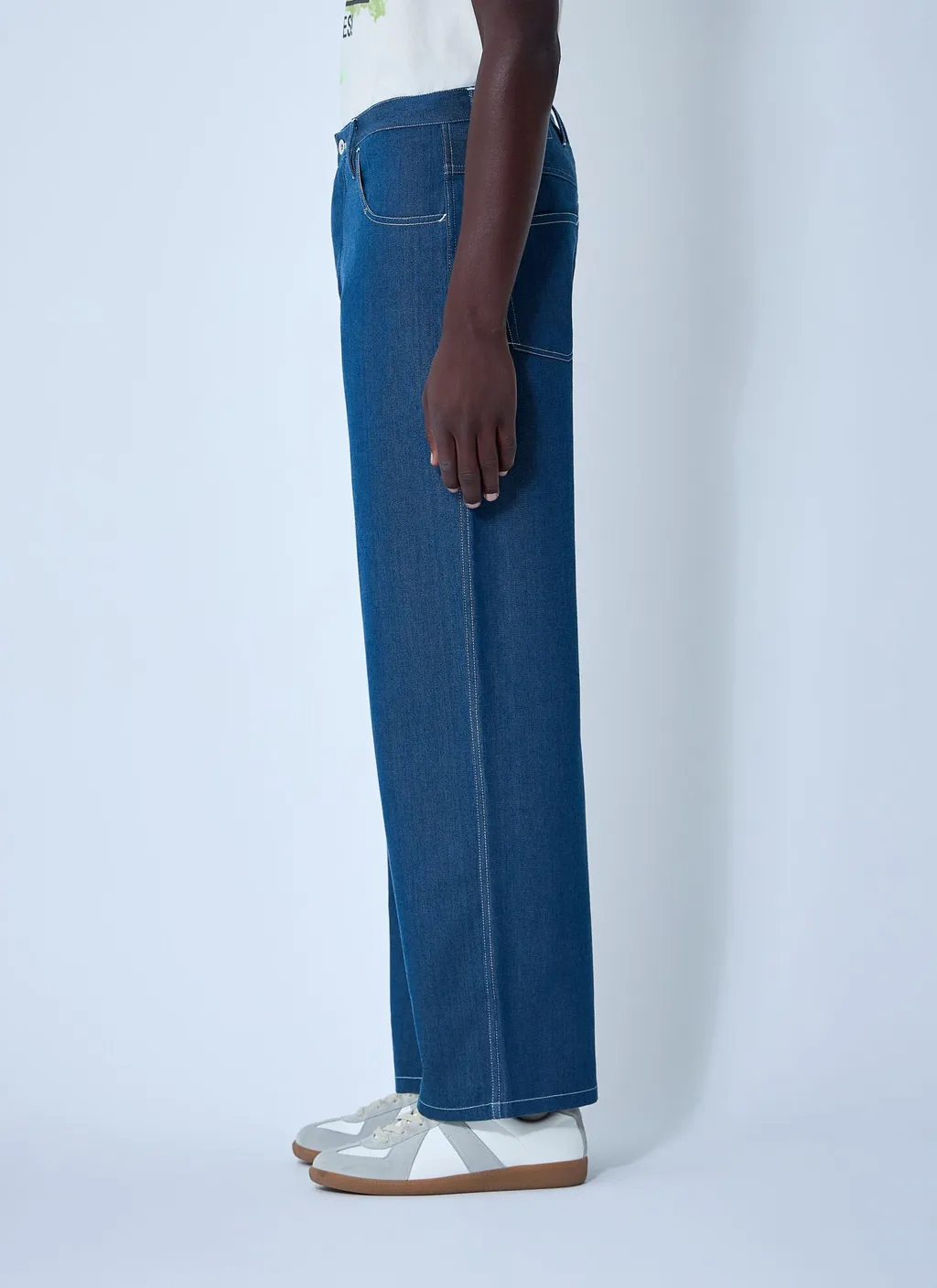 Denim Trousers With Belt Loops