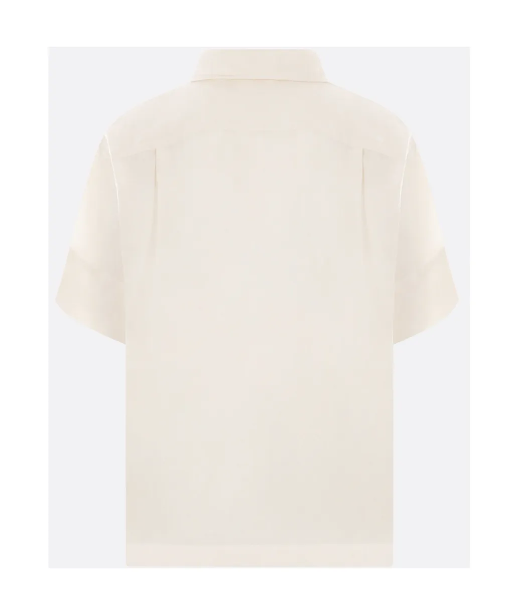Greetings Appliqué-Lettering Shirt