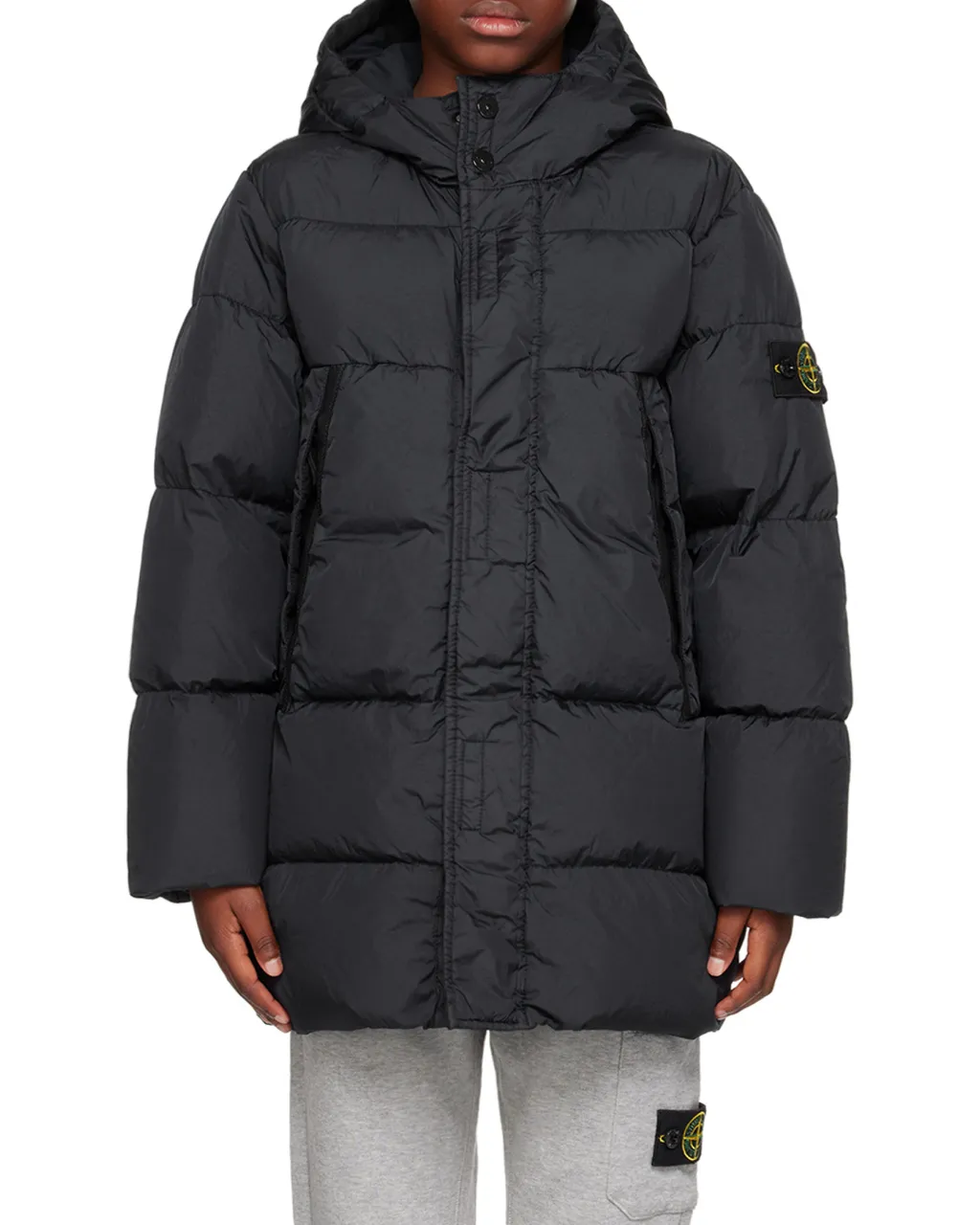 Junior Compass-Badge Quilted Coat