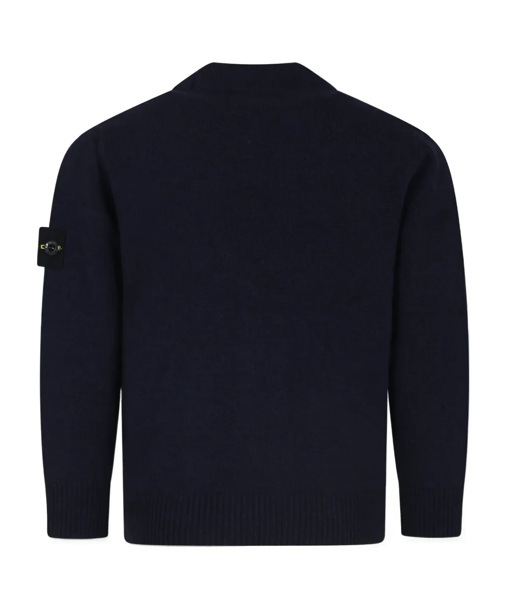 Compass Badge V-Neck Knitted Cardigan