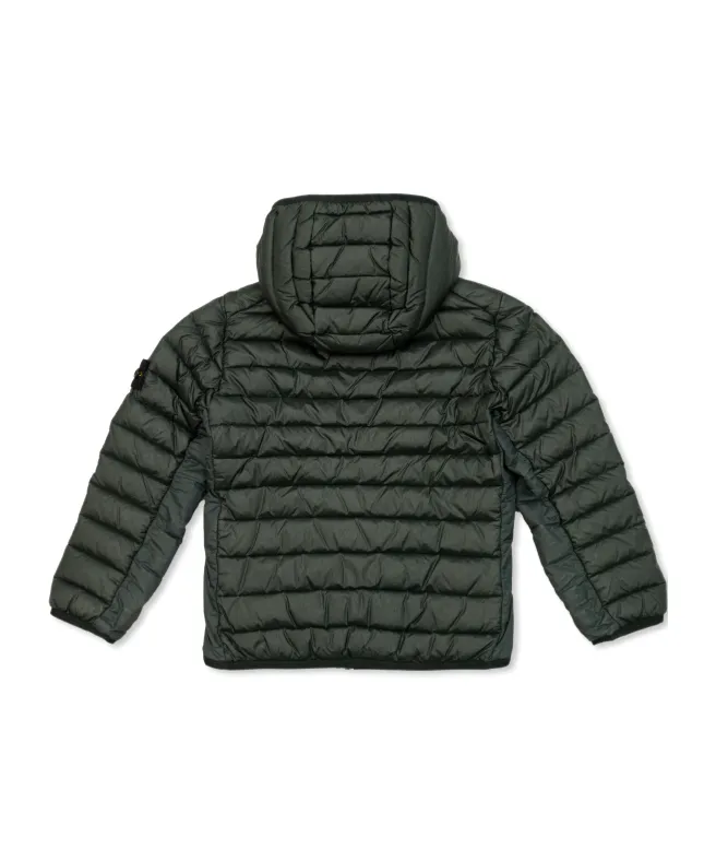 Logo-Patch Hooded Quilted Jacket