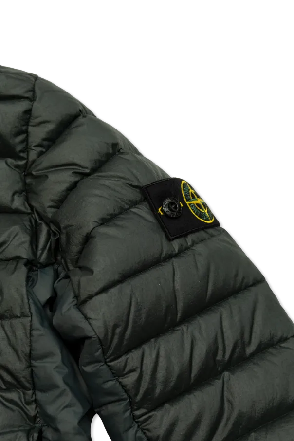 Logo-Patch Hooded Quilted Jacket