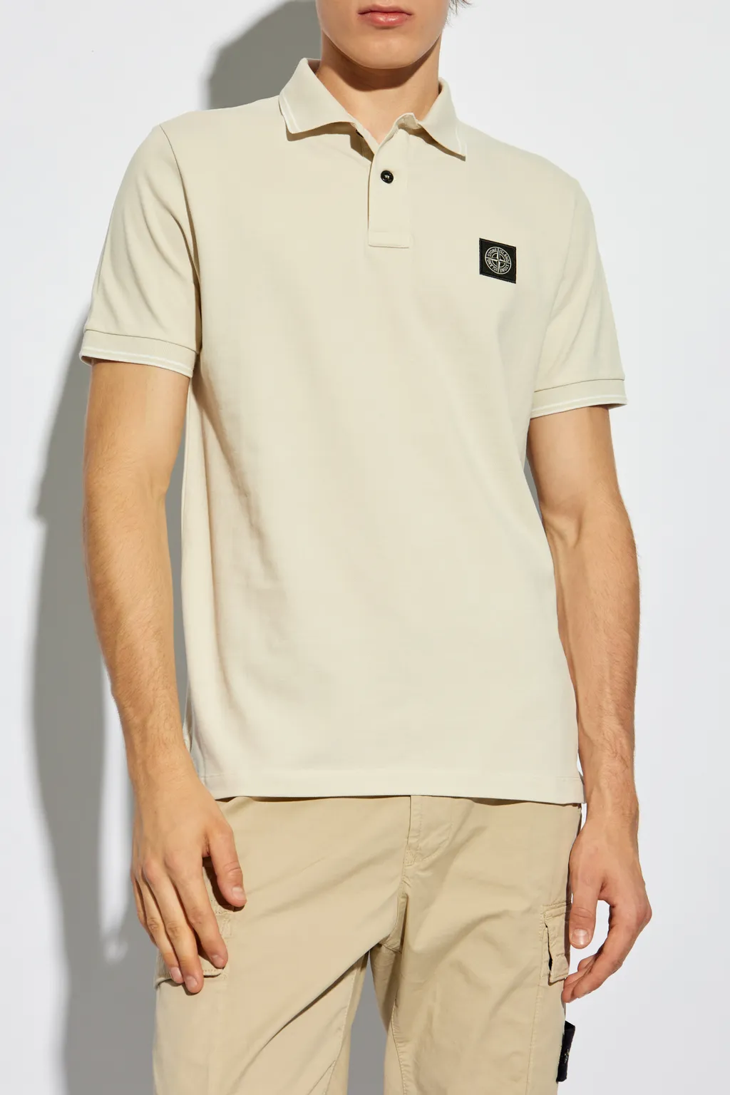 Compass-Appliqué Piqué Polo Shirt