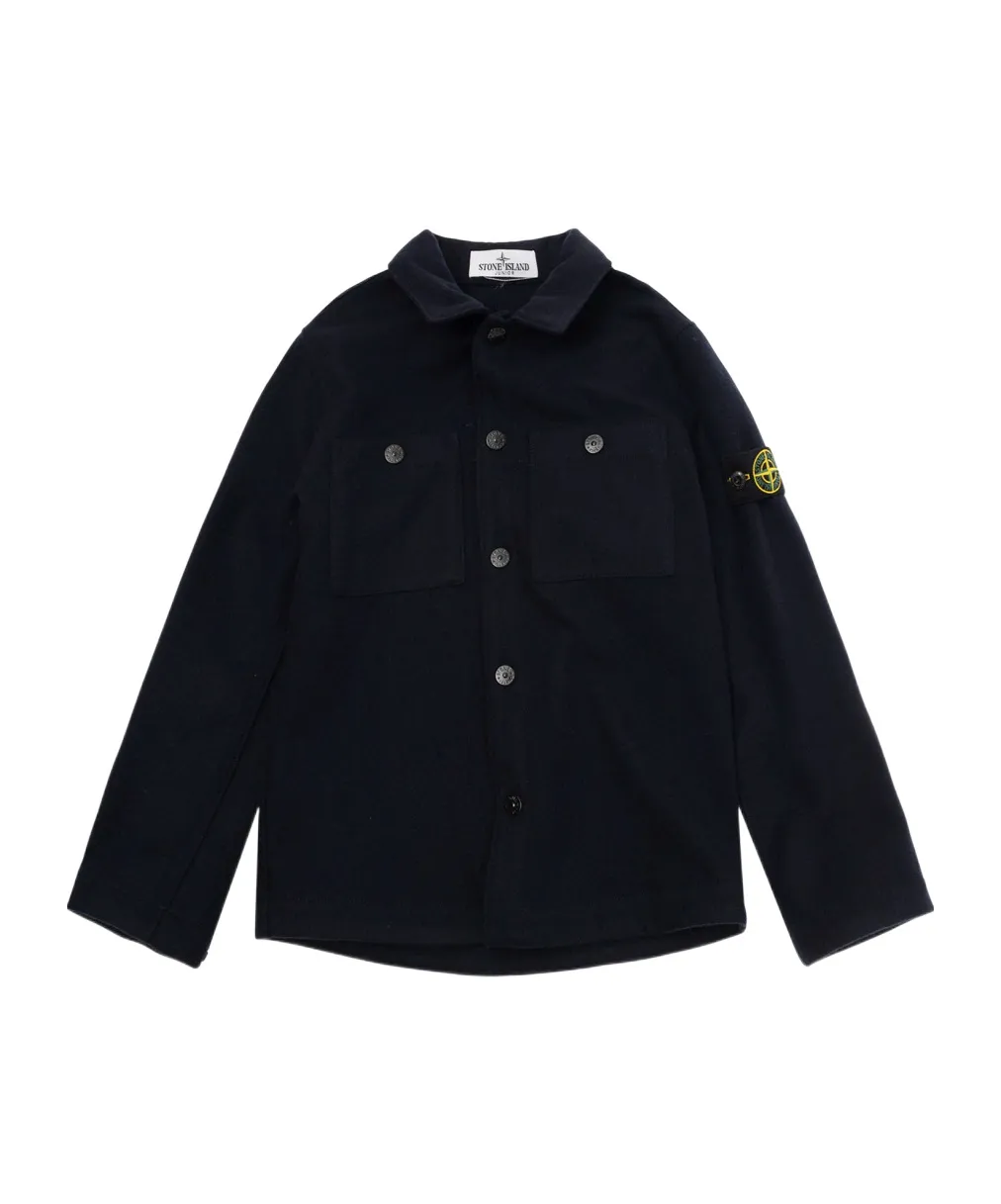 Compass-Badge Curved Hem Shirt