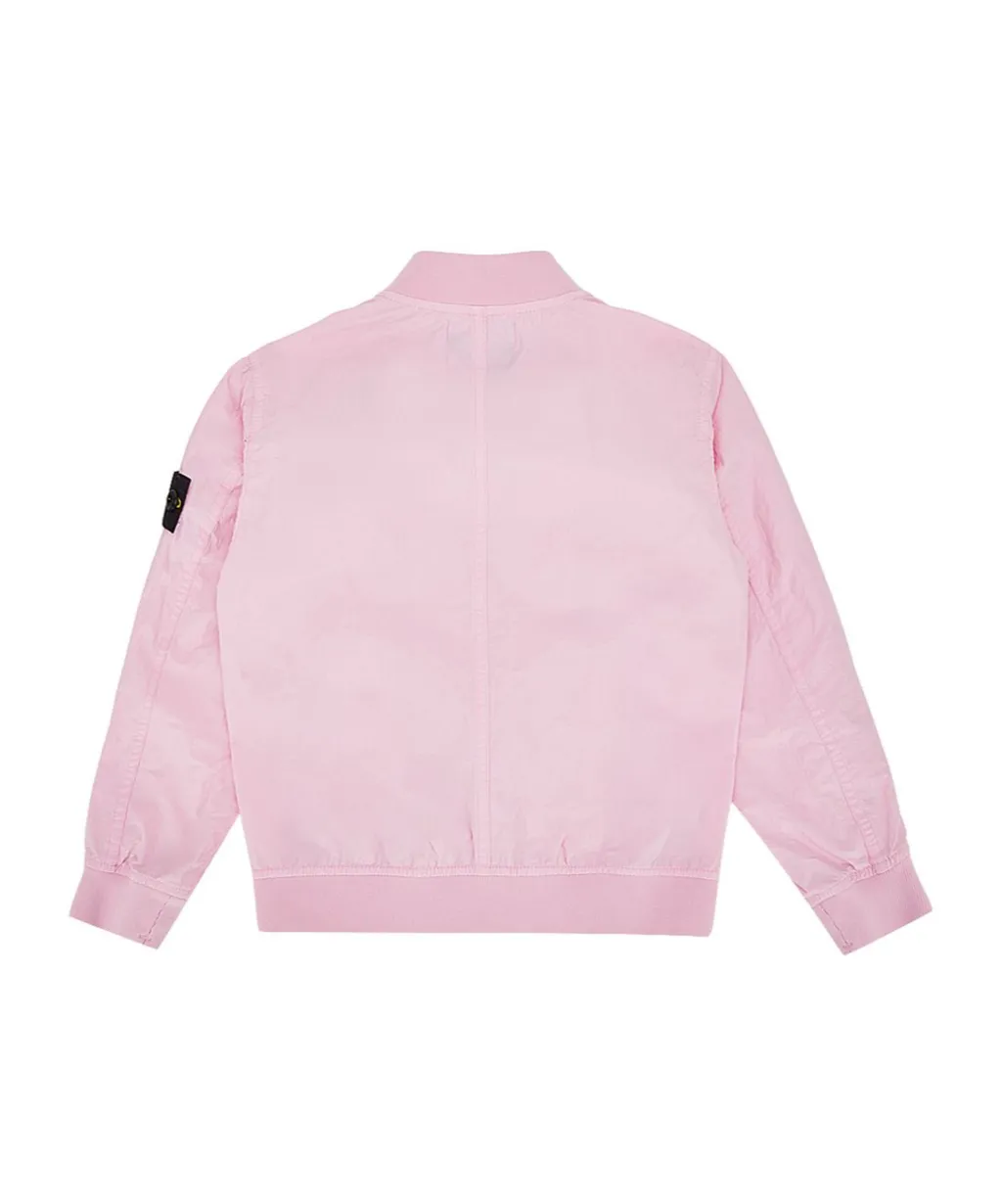 Compass-Badge Zip-Up Bomber Jacket