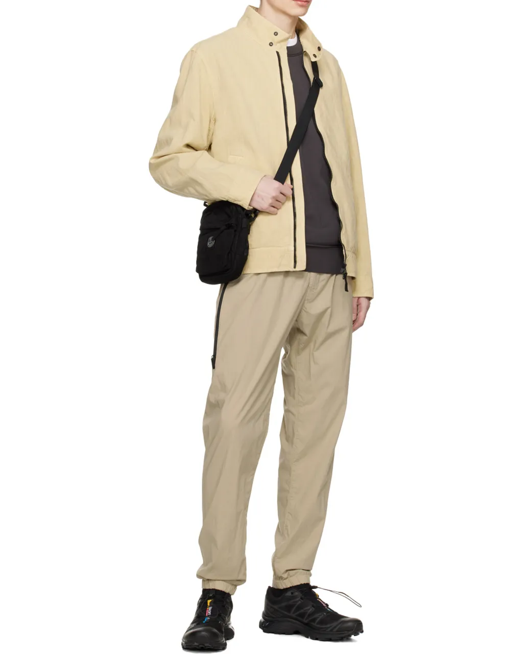 Compass-Badge Linen-Blend Jacket
