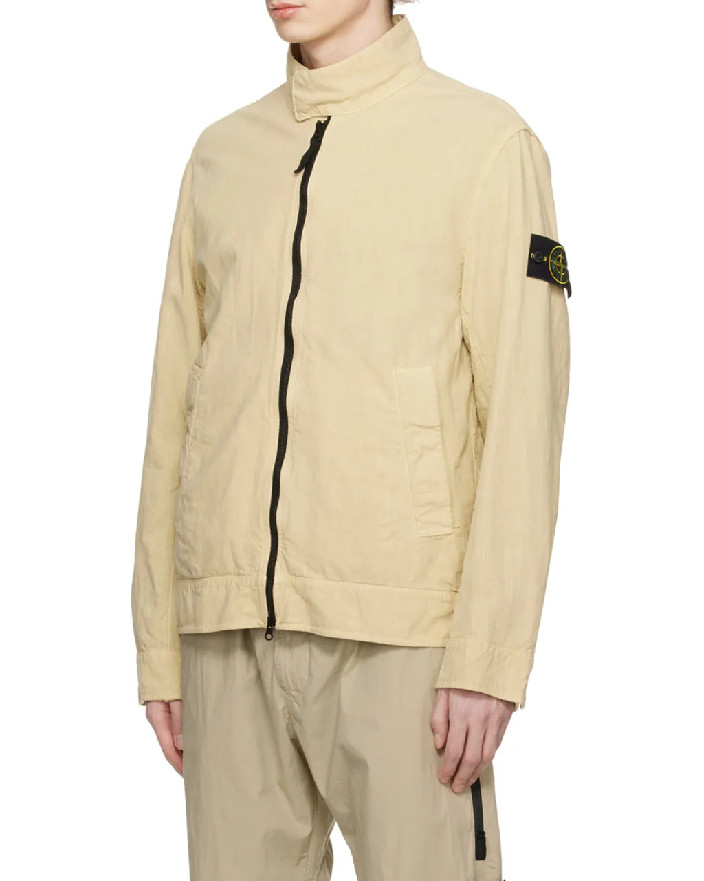 Compass-Badge Linen-Blend Jacket
