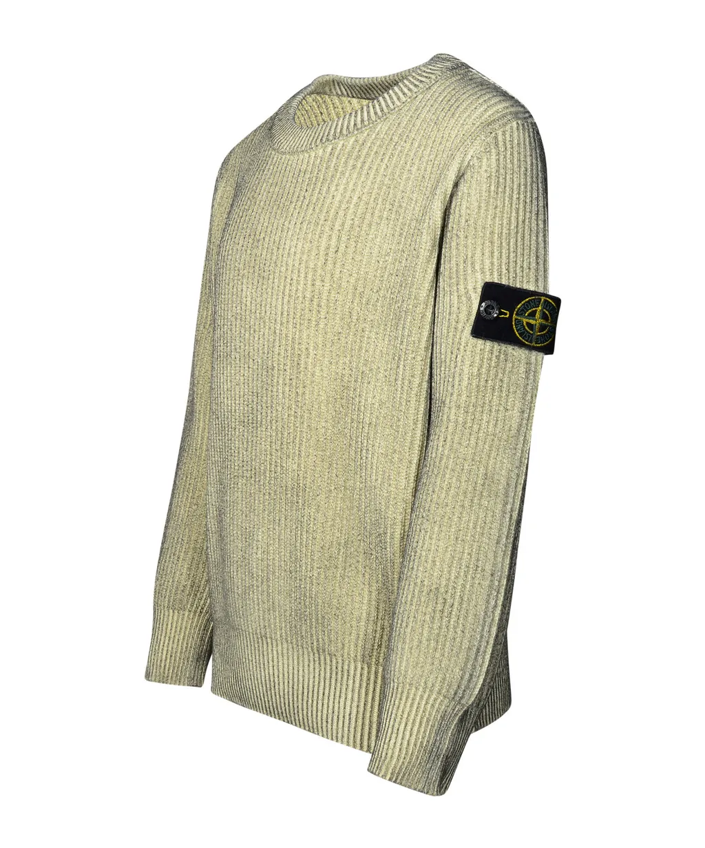 Junior Compass-Badge Ribbed Crewneck Jumper
