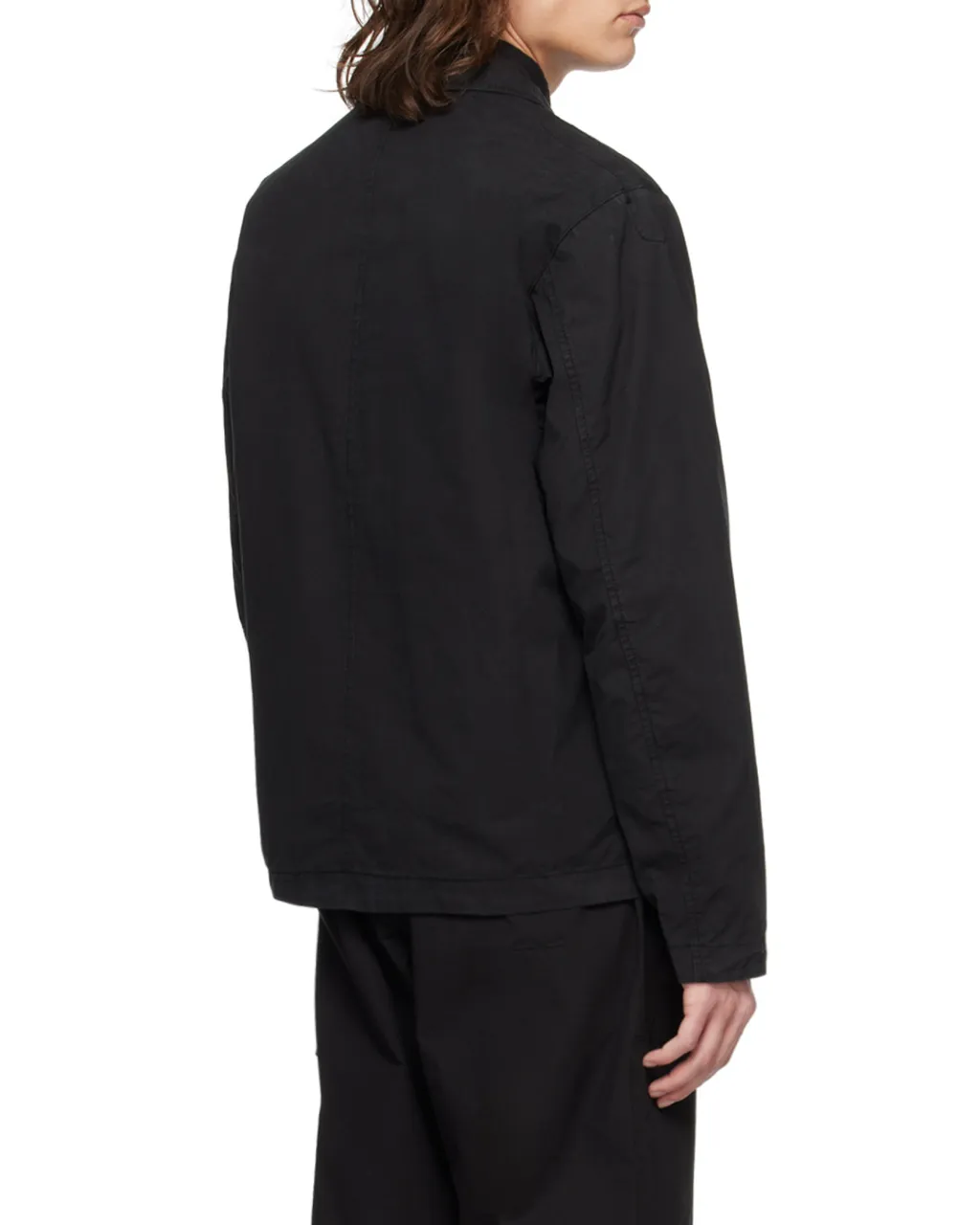 Logo Patch Collared Shirt Jacket