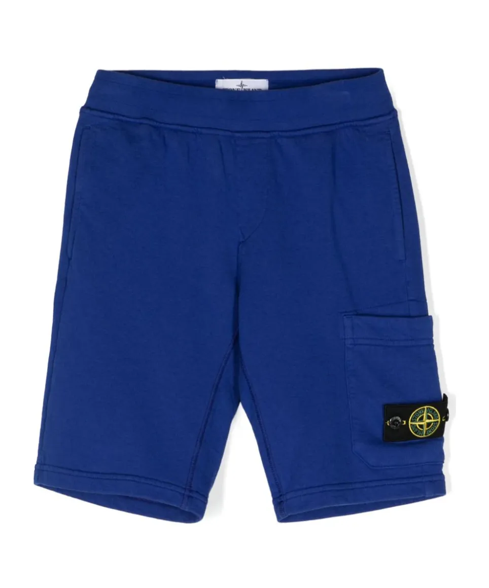 Compass-Badge Elasticated Waistband Shorts