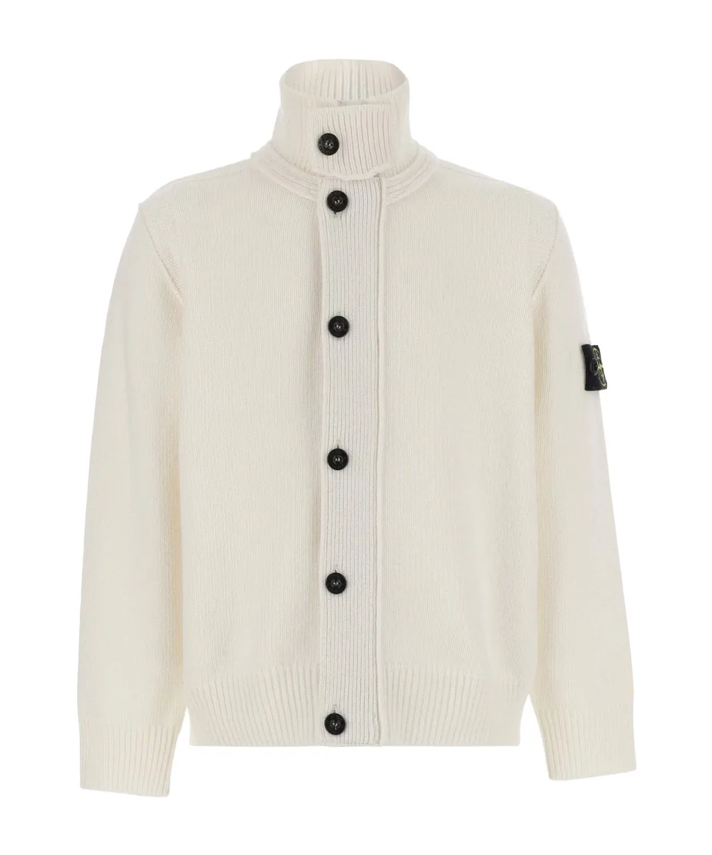 Compass-Badge High Neck Cardigan