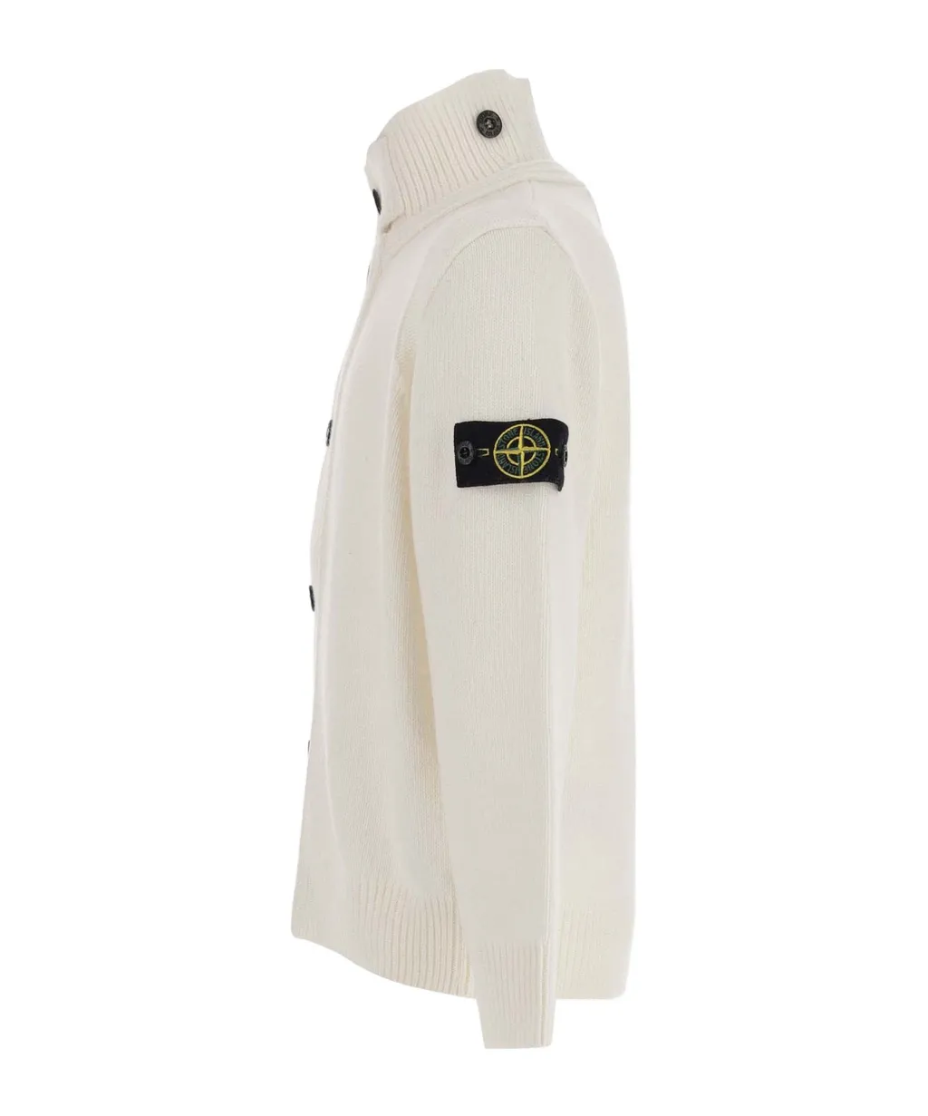 Compass-Badge High Neck Cardigan