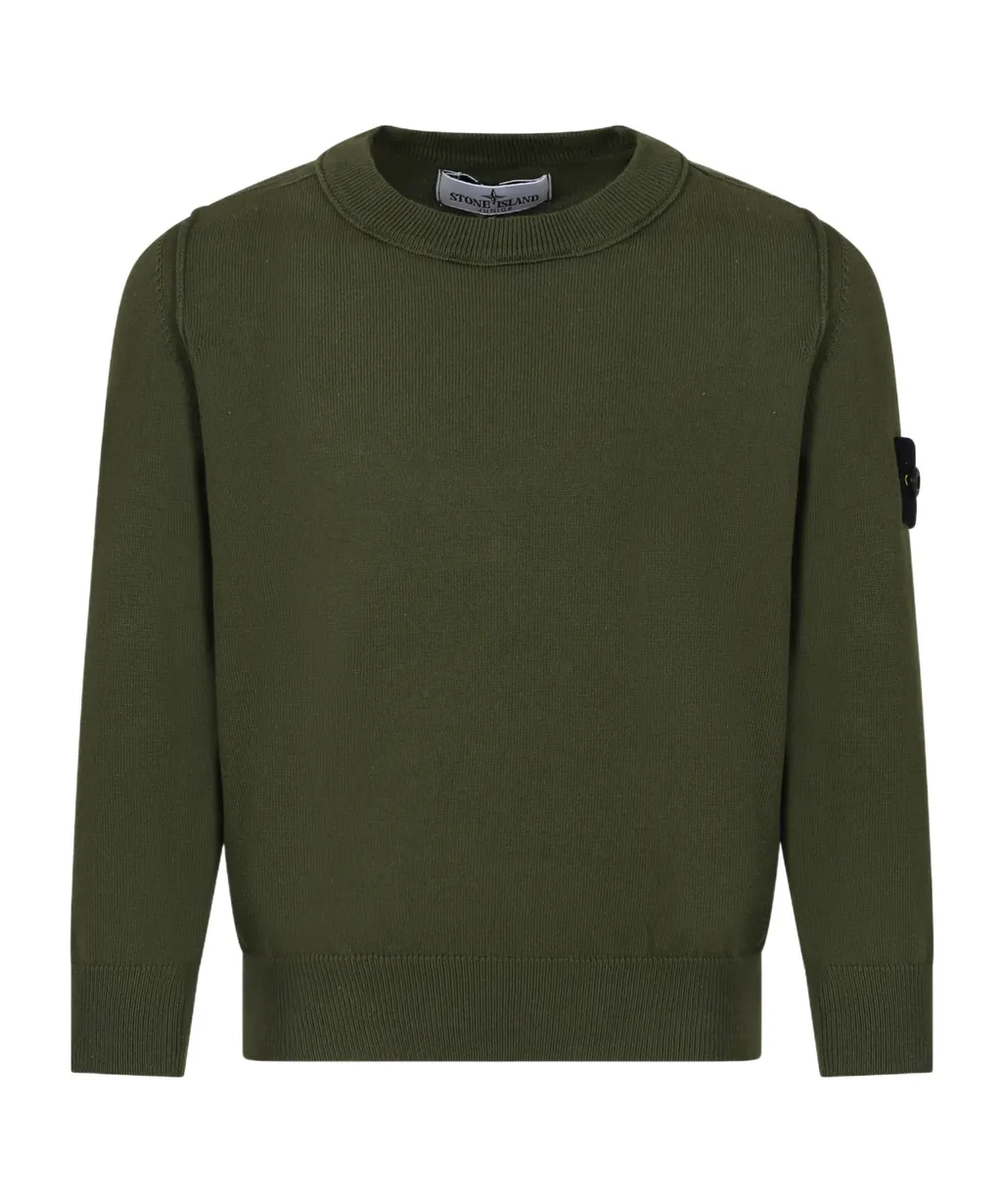 Compass-Motif Crewneck Jumper
