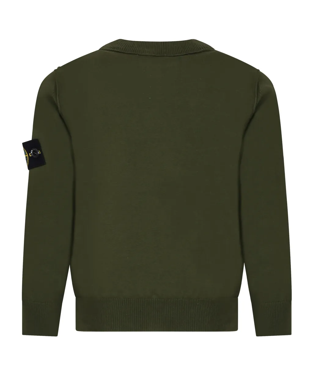 Compass-Motif Crewneck Jumper