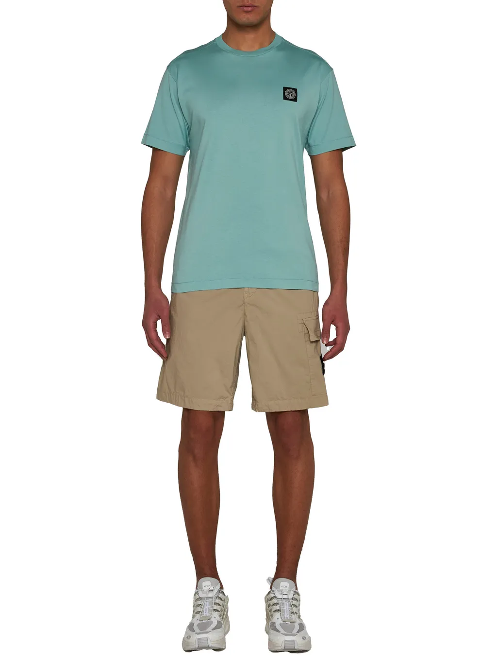 Compass-Motif Track Cargo Shorts