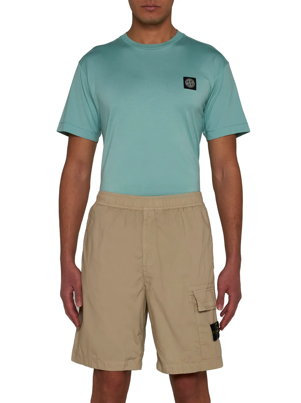 Compass-Motif Track Cargo Shorts