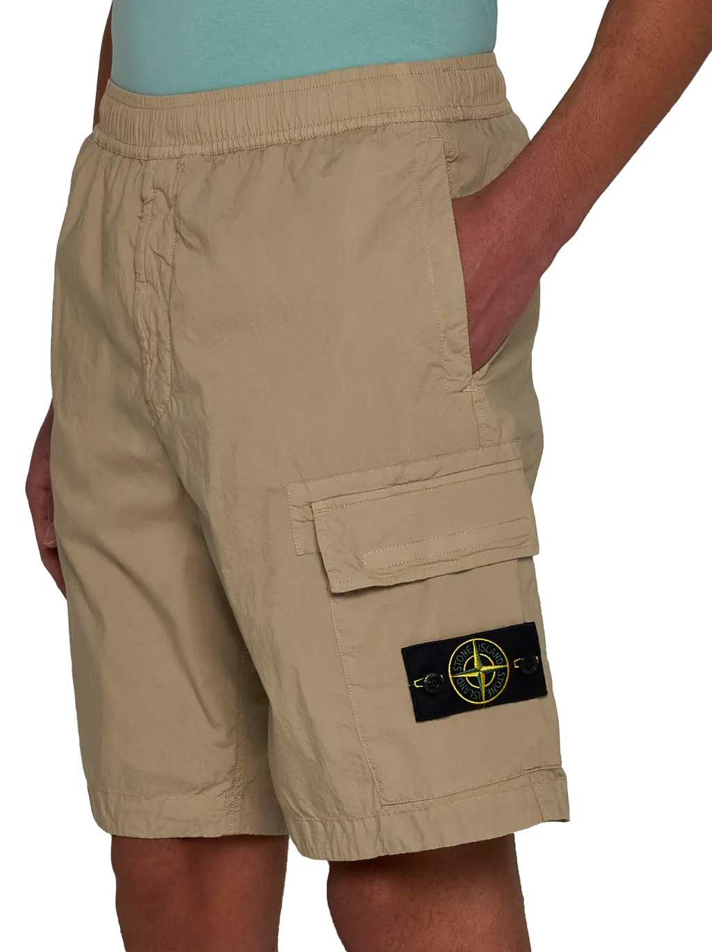 Compass-Motif Track Cargo Shorts