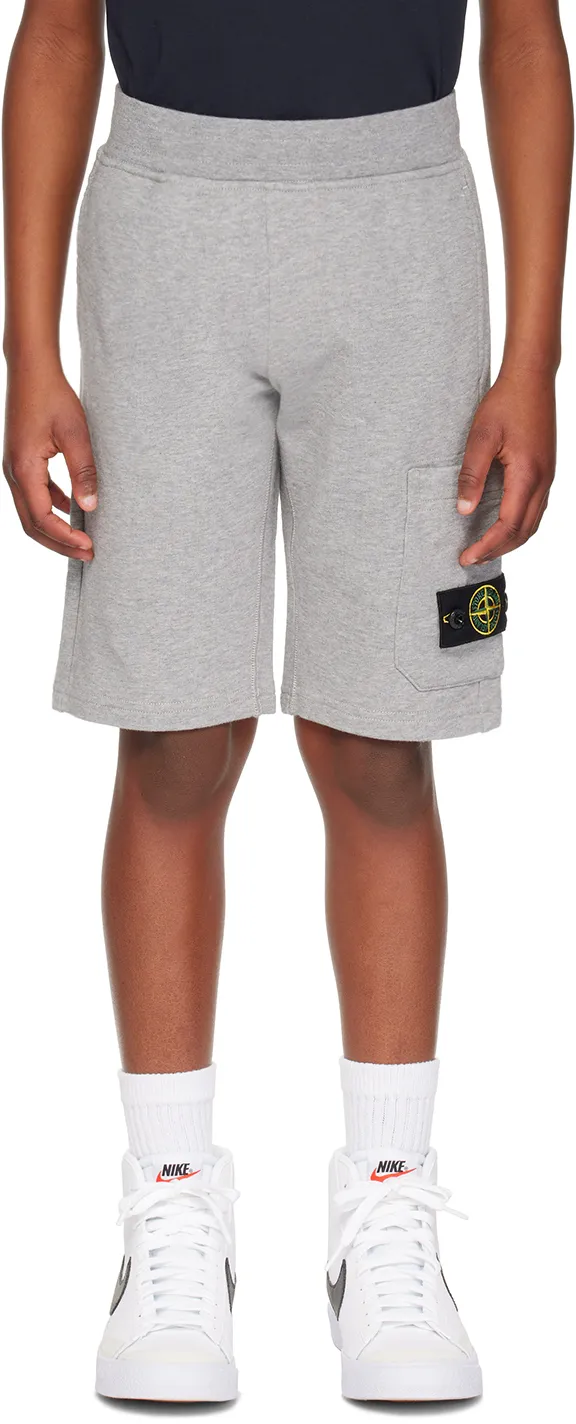 Compass-Badge Elasticated Waistband Shorts