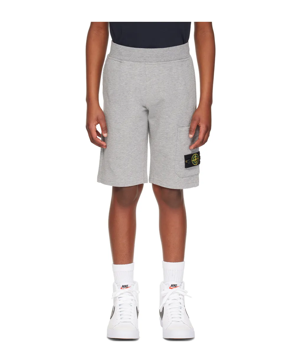 Compass-Badge Elasticated Waistband Shorts