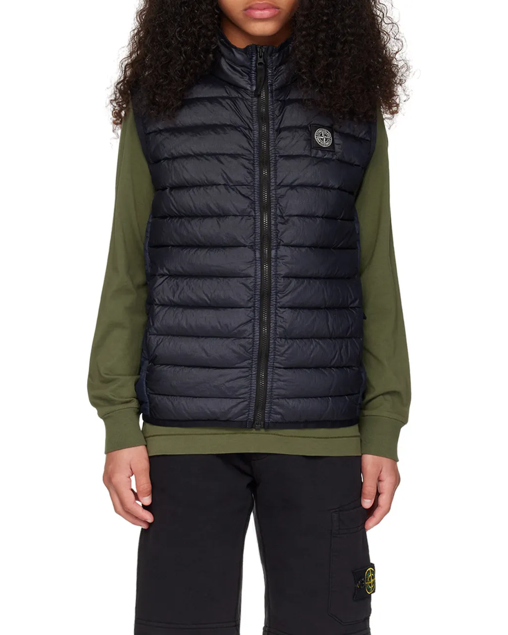 Junior Compass-Motif Zipped Gilet